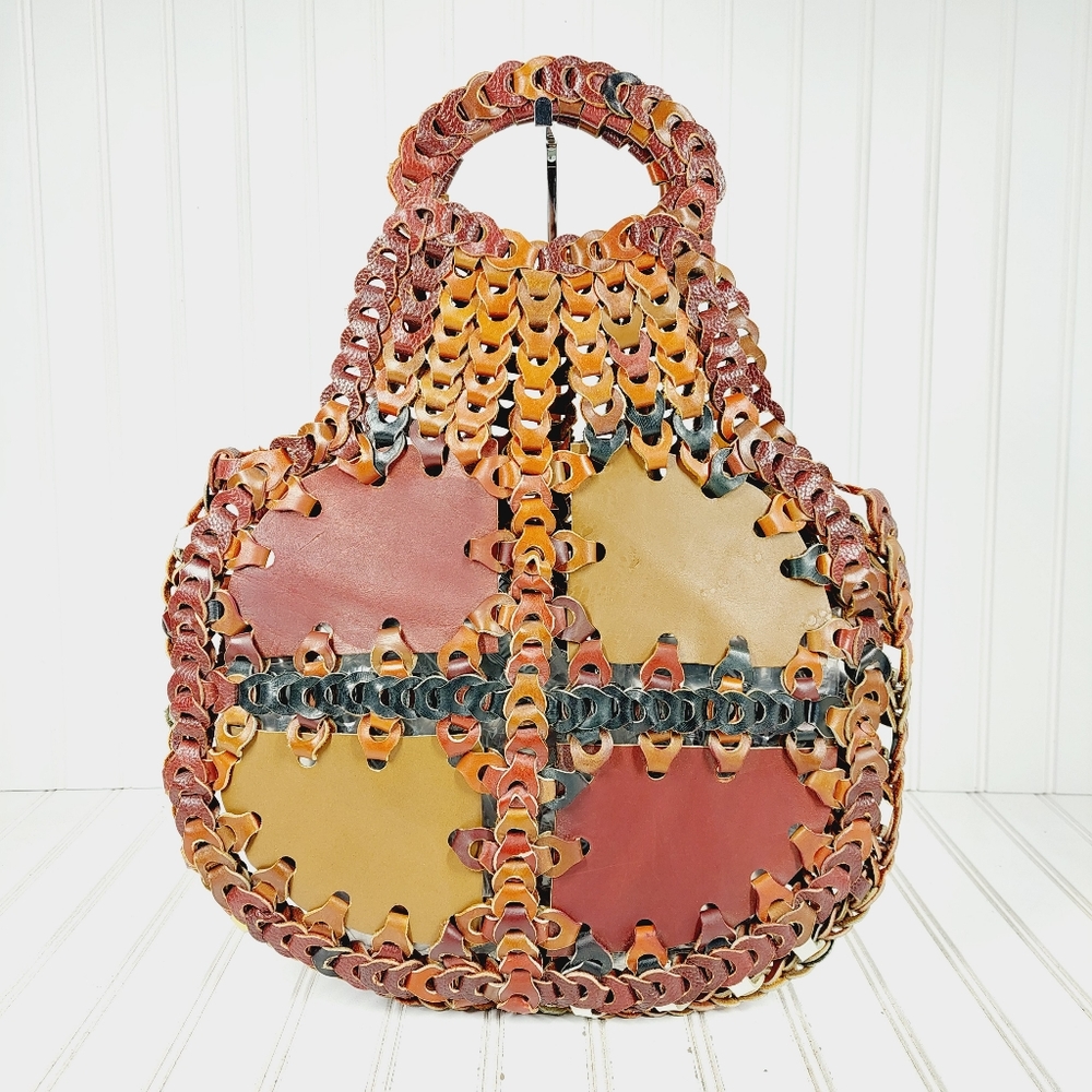 Vintage Leather Patch Stitch High Details Boho Shoulder Hand Bag 0390